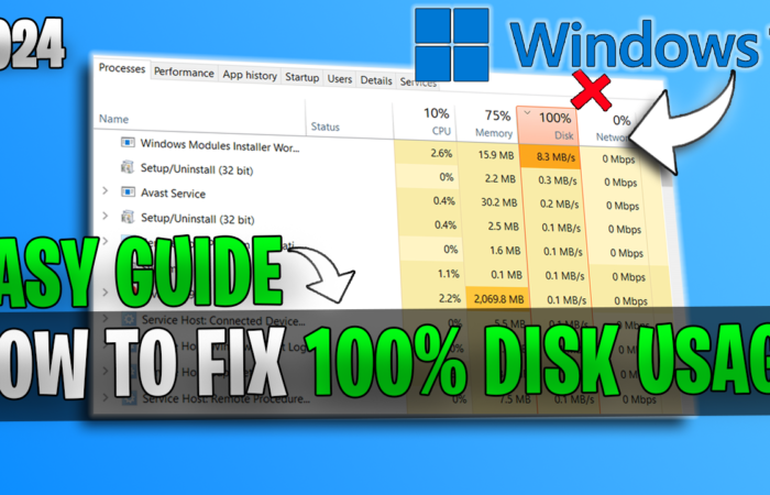 How to Fix 100% DISK USAGE on ANY PC in 2024!