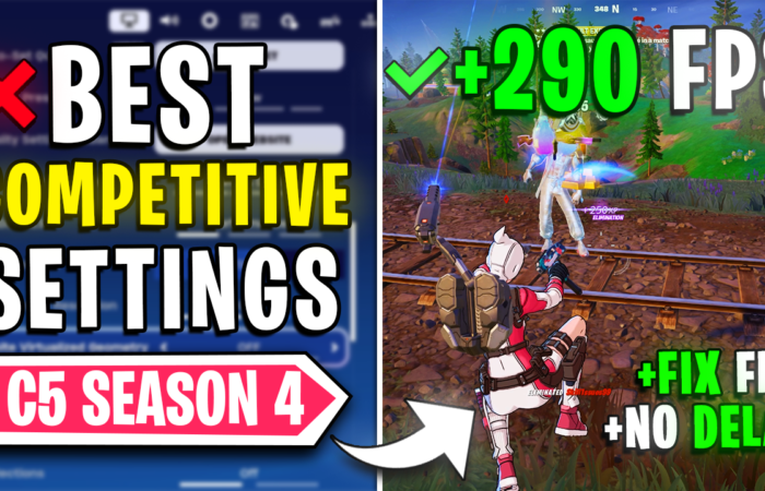 Fortnite Season 4 – BEST PC SETTINGS for MAX FPS 🔧| FIX Lags and Stutter in Chapter 5✅