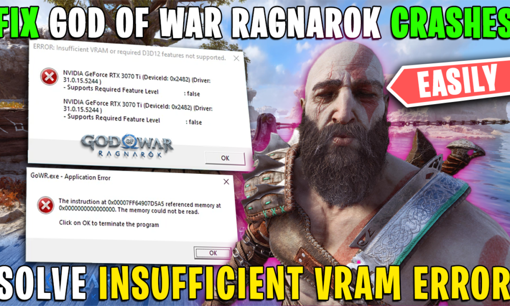 How to Fix God of War Ragnarok Errors | Fix Insufficient VRAM Requirement & Black Screen Errors