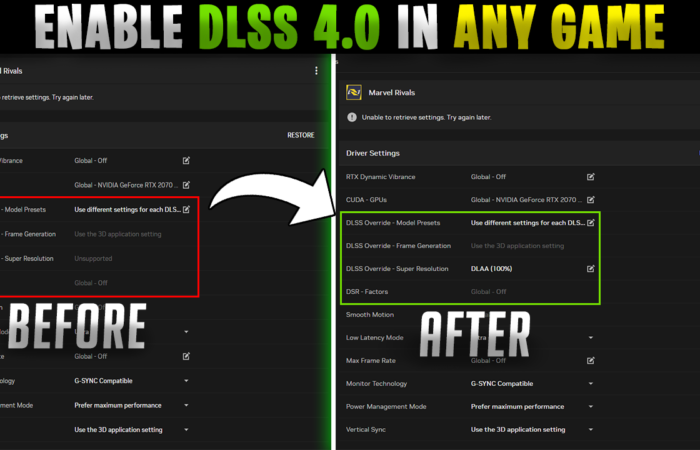 How to Enable DLSS 4.0 in ANY Game – Fix UNSUPPORTED Error on ANY PC✅