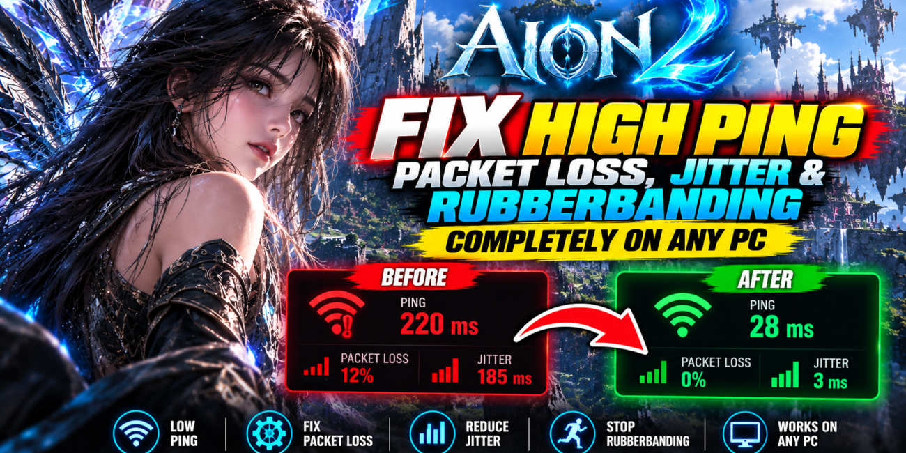 AION 2 – How to Fix High Ping, Packet Loss, Jitter & Rubberbanding COMPLETELY on ANY PC📈