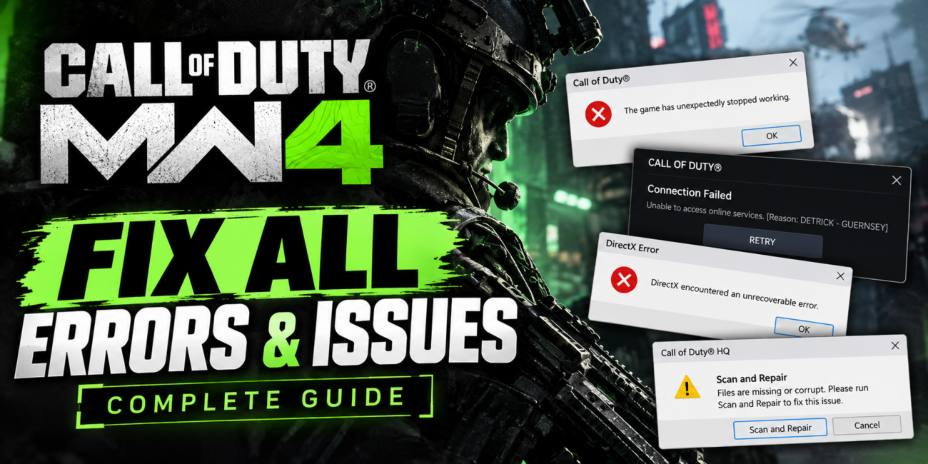 Call of Duty MW4: Fix Freezing, Crashing, Black Screen & ALL ERRORS on ANY PC 📈